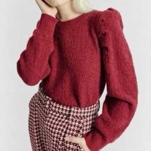 Lili Sidonio by Molly Bracken Burgundy Puff Sleeve Sweater